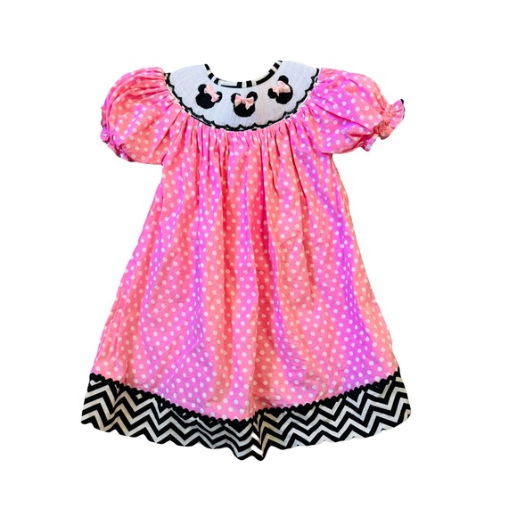 Smocked Minnie Mouse Dress 12 Months NWOT - Picture 1 of 6